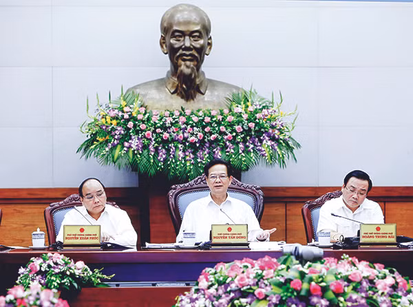 Thủ tướng Nguyễn Tấn Dũng phát biểu kết luận phiên họp. Ảnh: TTXVN.