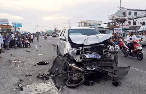 Hiện trường vụ tai nạn.