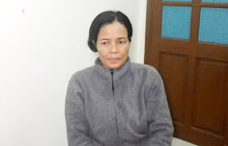 Đối tượng Nguyễn Thị Hoa tại cơ quan Công an.