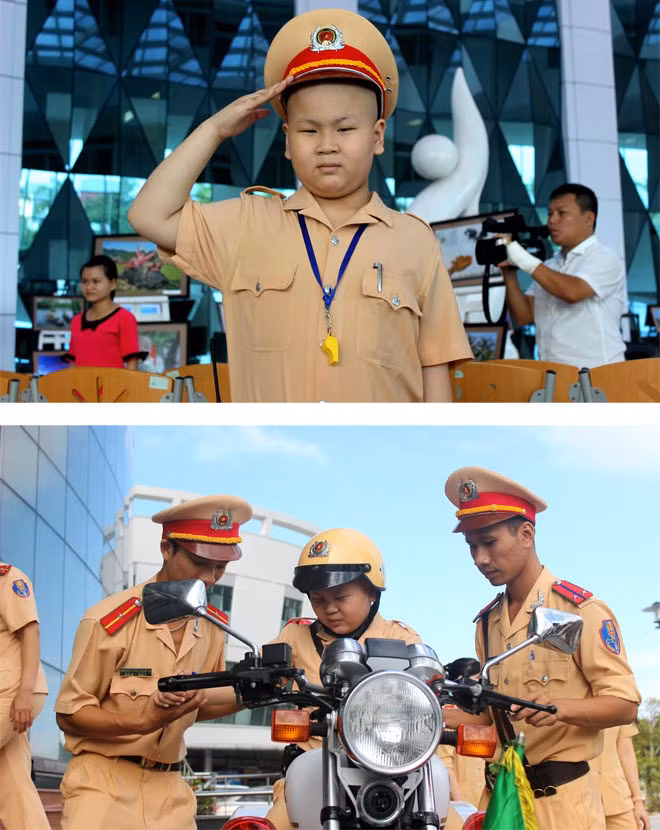 Chuyến TTKS đặc biệt và ước mơ một ngày làm chiến sĩ CSGT giữ gìn ATGT thành phố của cậu bé Đỗ Tấn Dũng.