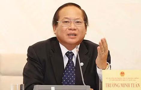 Đồng chí Trương Minh Tuấn, Bộ trưởng Bộ TT&TT, kiêm Phó Trưởng ban Tuyên giáo Trung ương, ảnh TTXVN.