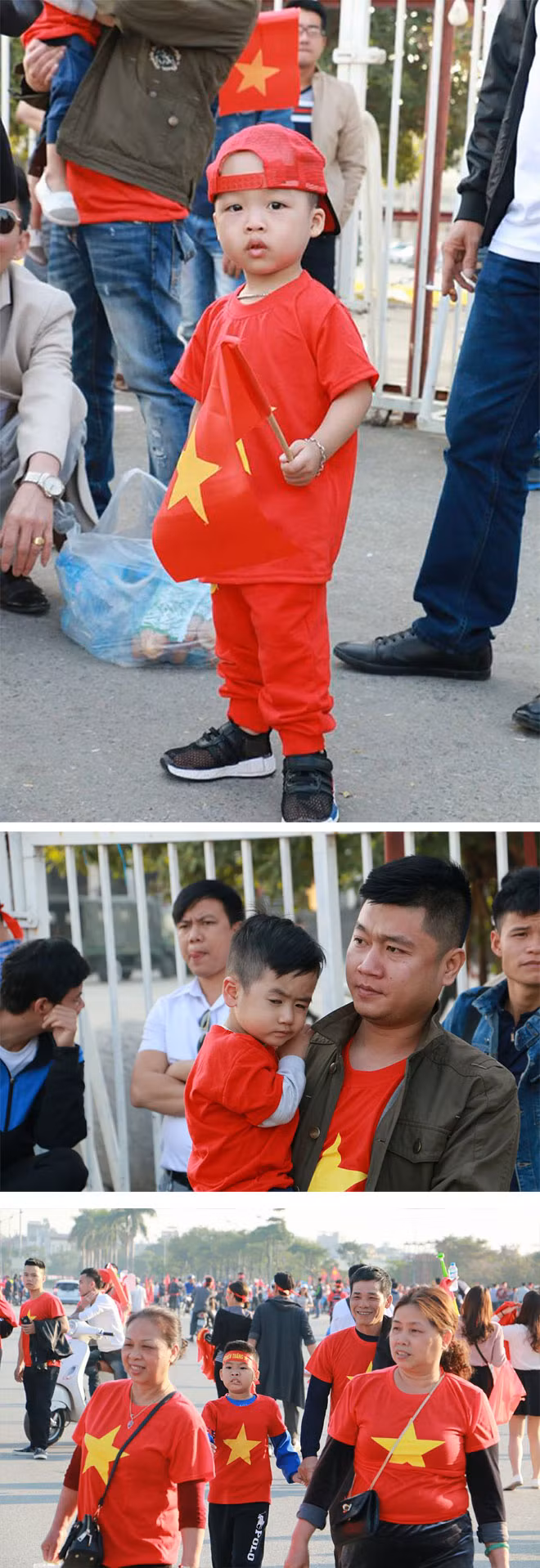 Rất nhiều các em nhỏ được bố mẹ cho đi cùng tới sân. Rất nhiều các em nhỏ được bố mẹ cho đi cùng tới sân.
