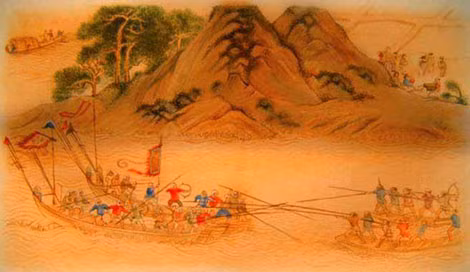Thủy chiến giữa quân nhà Minh với Oa khấu. Thủy chiến giữa quân nhà Minh với Oa khấu.