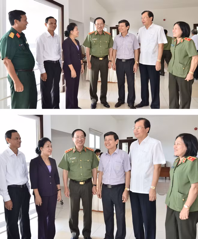 Thượng tướng Nguyễn Văn Thành (thứ 4 từ phải qua), trao đổi với một số đại biểu bên lề buổi khảo sát. Thượng tướng Nguyễn Văn Thành (thứ 4 từ phải qua), trao đổi với một số đại biểu bên lề buổi khảo sát.