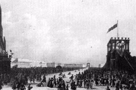 Cảnh cử hành tang lễ Alexander I tại kinh thành St. Petersburg.