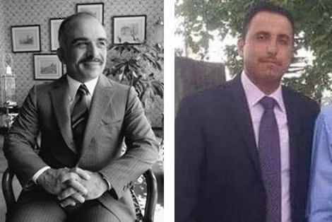 Vua Hussein (năm 1980, ảnh trái) và Đại tá Anwar Abu Zaid.