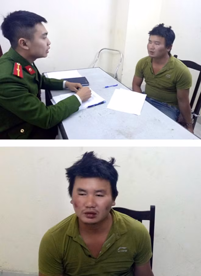 Công an đang lấy lời khai của đối tượng Loát. Công an đang lấy lời khai của đối tượng Loát.