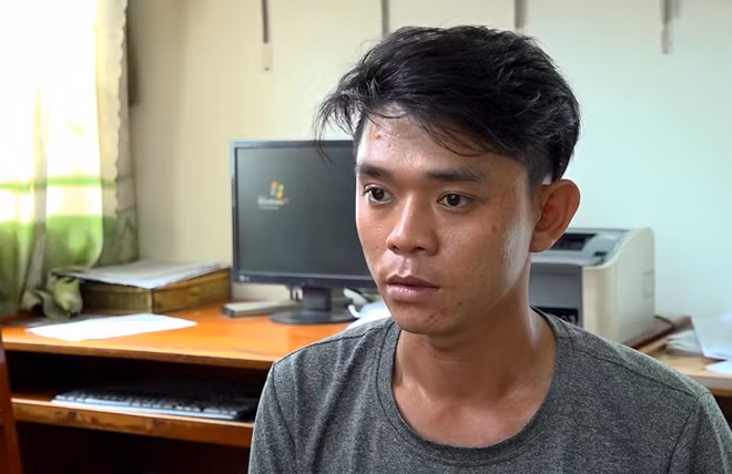 Đối tượng Hậu tại cơ quan Công an.