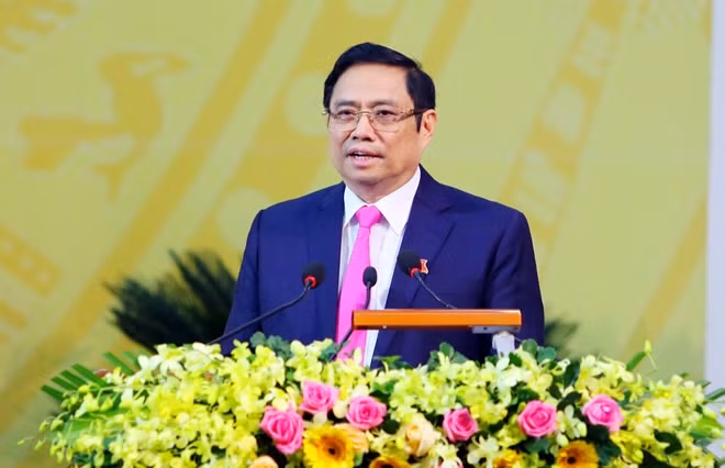 Đồng chí Phạm Minh Chính phát biểu chỉ đạo đại hội.