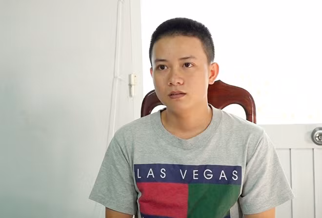 Đối tượng Linh tại cơ quan Công an.