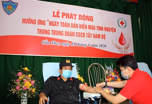 Trung đoàn CSCĐ Tây Nam Bộ phát động hiến máu tình nguyện năm 2020