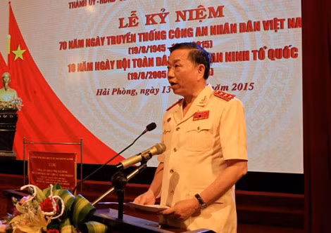 Thứ trưởng Tô Lâm phát biểu tại Lễ kỷ niệm.