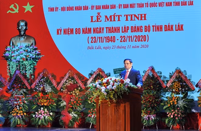 Đồng chí Phạm Minh Chính phát biểu chúc mừng tại buổi lễ