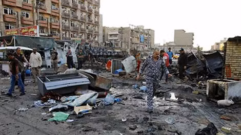 Hiện trường vụ tấn công khủng bố do IS tiến hành ở Baghdad. Ảnh: worldbullentin.