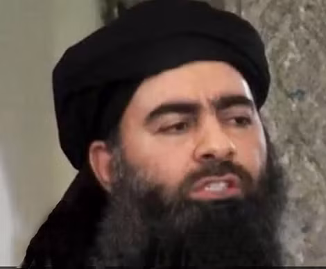 Hình ảnh của Baghdadi lúc xuất hiện tại Thánh đường al-Nuri, Iraq.