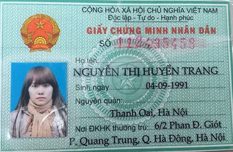 Ban đầu, Nguyễn Thị Huyền Trang sử dụng chứng minh nhân dân để vay tiền hiệu cầm đồ với lãi suất cao.