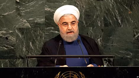 Tổng thống Iran Hassan Rouhani phát biểu trước Đại hội đồng Liên hiệp quốc ngày 20-9.