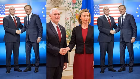 Phó Tổng thống Mỹ M.Pence có các cuộc gặp với các quan chức cao cấp của EU. Ảnh: YouTube. Phó Tổng thống Mỹ M.Pence có các cuộc gặp với các quan chức cao cấp của EU. Ảnh: YouTube.