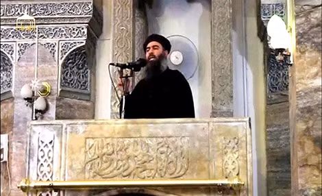 Baghdadi trong lần xuất hiện hồi đầu tháng 5-2017.
