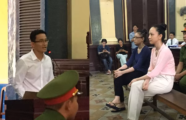 Hai bị cáo tại phiên xử.