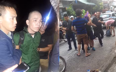 Tử tù Nguyễn Văn Tình (giữa) được đưa về trụ sở Công an xã; Lê Văn Thọ bị bắt giữ bất ngờ ngay trên đường phố. Tử tù Nguyễn Văn Tình (giữa) được đưa về trụ sở Công an xã; Lê Văn Thọ bị bắt giữ bất ngờ ngay trên đường phố.