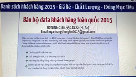 Thông tin cá nhân được rao bán công khai trên mạng xã hội.