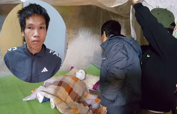 Đối tượng Lương Trọng Thăng tại buổi thực nghiệm điều tra.