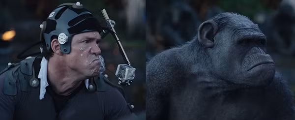 Terry Notary bắt chước hành động loài khỉ.