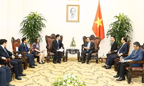 Thủ tướng Nguyễn Xuân Phúc tại buổi tiếp.