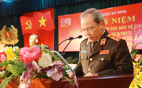 Trung tướng Nguyễn Chí Thành, Tổng cục trưởng Tổng cục An ninh phát biểu tại Lễ kỷ niệm