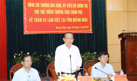 Phó Thủ tướng Trương Hòa Bình phát biểu tại buổi làm việc. Ảnh: VGP/Lê Sơn Phó Thủ tướng Trương Hòa Bình phát biểu tại buổi làm việc. Ảnh: VGP/Lê Sơn