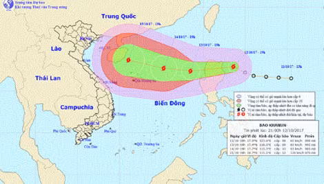 Áp thấp nhiệt đới trên khu vực phía Đông của Philippin đã mạnh lên thành bão và có tên quốc tế là Khanun Áp thấp nhiệt đới trên khu vực phía Đông của Philippin đã mạnh lên thành bão và có tên quốc tế là Khanun