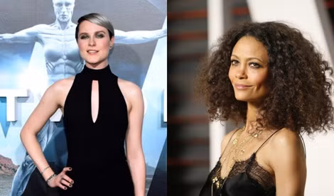 Hai nữ diễn viên chính của series phim truyền hình "Westworld" (Thành phố ảo) là Evan Rachel Wood (trái) và Thandie Newton (phải).