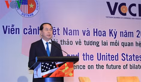 Chủ tịch nước Trần Đại Quang phát biểu tại Hội thảo. Chủ tịch nước Trần Đại Quang phát biểu tại Hội thảo.