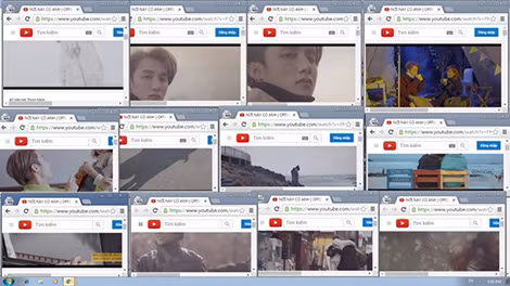 Hàng loạt tab trên máy tính được mở ra để "cày view" cho thần tượng.