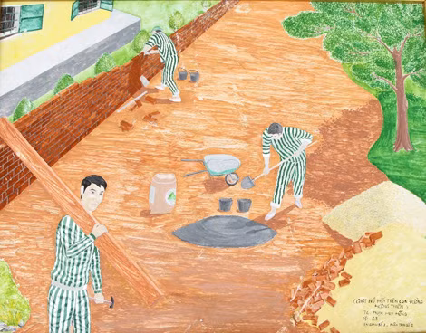 “Giọt mồ hôi trên con đường hướng thiện” là chủ đề mà phạm nhân Phạm Huy Hồng lựa chọn để thể hiện sự tri ân của phạm nhân đối với Ban giám thị và cán bộ quản giáo. Lao động sản xuất, những giọt mồ hôi của chính mình đổ xuống chính là thước đo hướng thiện mật ngọt nhất. “Giọt mồ hôi trên con đường hướng thiện” là chủ đề mà phạm nhân Phạm Huy Hồng lựa chọn để thể hiện sự tri ân của phạm nhân đối với Ban giám thị và cán bộ quản giáo. Lao động sản xuất, những giọt mồ hôi của chính mình đổ xuống chính là thước đo hướng thiện mật ngọt nhất.