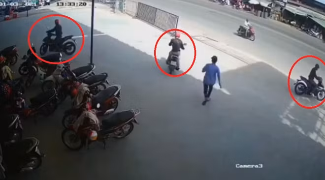 Một mình bảo vệ không thể kiểm soát được chiêu dàn cảnh trộm cắp của các đối tượng