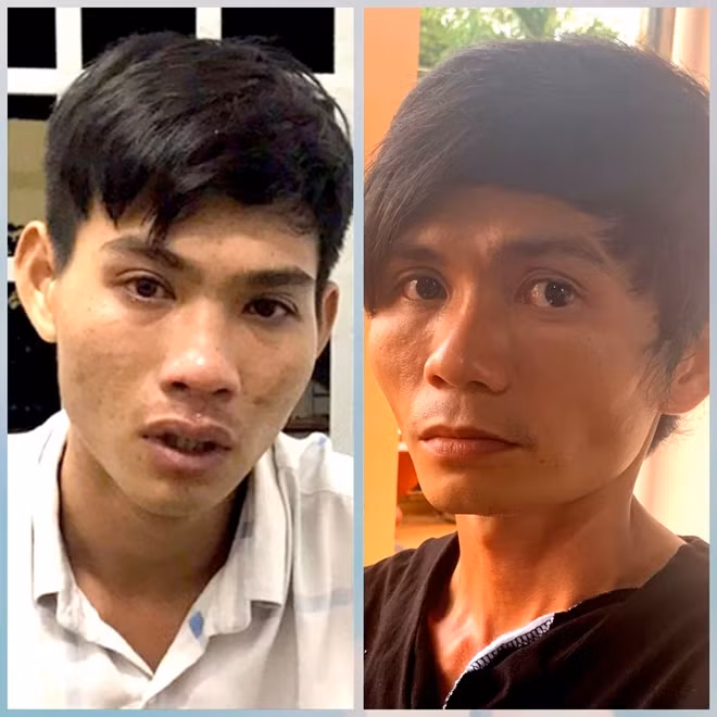 Đối tượng Bùi Văn Tiến và Nguyễn Văn Hiếu tại cơ quan Công an.