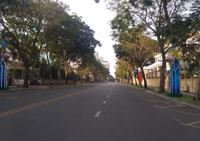 Đường phố ở TP Hồ Chí Minh thời gian giãn cách xã hội.