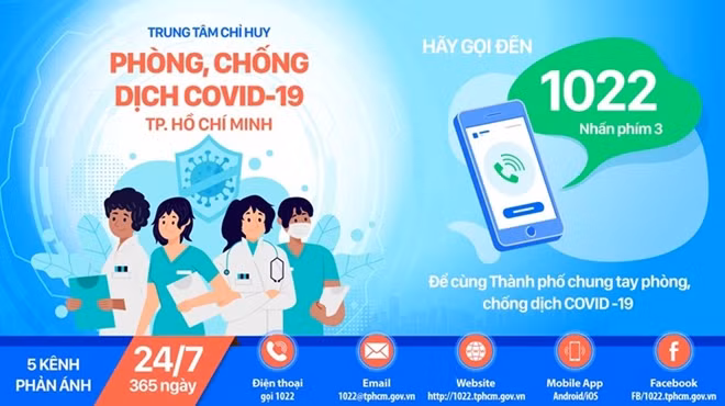Khi cần báo tin liên quan đến dịch COVID-19, người dân hãy liên hệ Cổng 1022.
