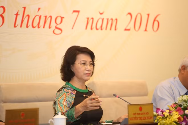 Chủ tịch Quốc hội Nguyễn Thị Kim Ngân tại buổi họp báo