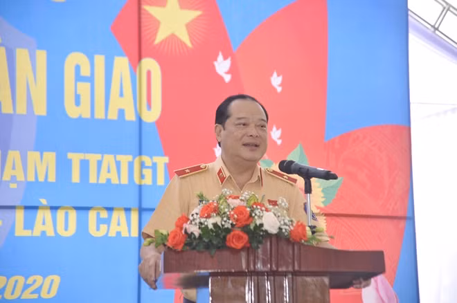 Thiếu tướng Lê Xuân Đức phát biểu tại Lễ Khánh thành