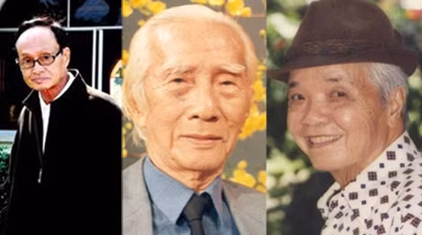 Từ trái sang phải: Soạn giả Trọng Nguyễn có nhiều bài ca "Vọng cổ" được giới mộ điệu yêu thích, soạn giả - Nghệ sĩ Nhân dân Viễn Châu - Tác giả của hơn 2.000 bài "Vọng cổ", cha đẻ của "Tân cổ giao duyên" và Cố Nghệ sĩ Nhân dân Út Trà Ôn người góp phần "thăng hoa" cho bài ca "Vọng cổ".