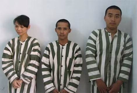Các đối tượng tại cơ quan Công an.