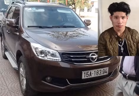 Đối tượng và chiếc xe gây tai nạn.