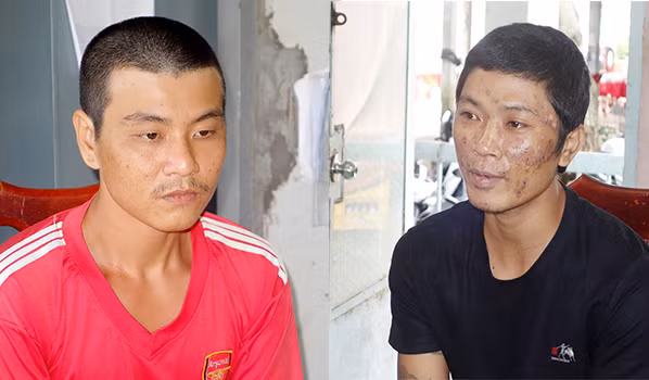 Đối tượng Nam (áo đỏ) và Phán.