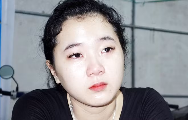 Phương Anh tại cơ quan Công an.