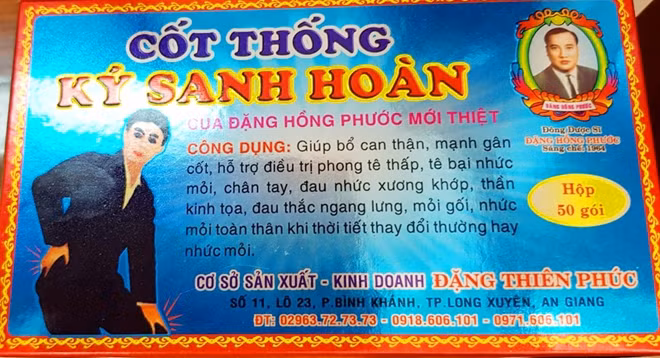 Sản phẩm "Cốt thống ký sanh hoàn" có trộn 2 loại tân dược Paracetamol và Dexamethasone acetat.