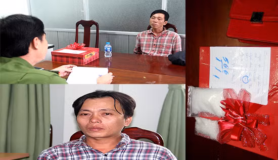 Đối tượng Tuấn và Tấn cùng tang vật.