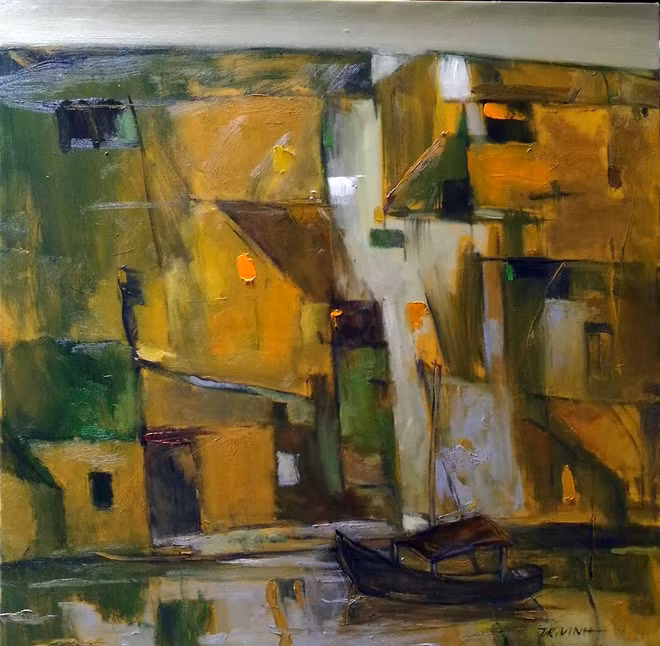 Tam Bạc - sơn dầu - 80x80cm - Trần Vinh